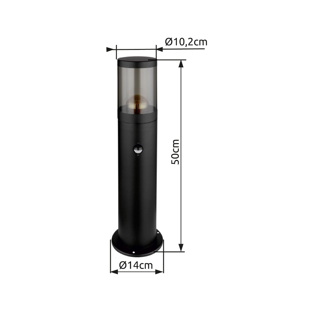 Lampe de jardin moderne Xeloo Noir avec capteur Globo 9007371438280