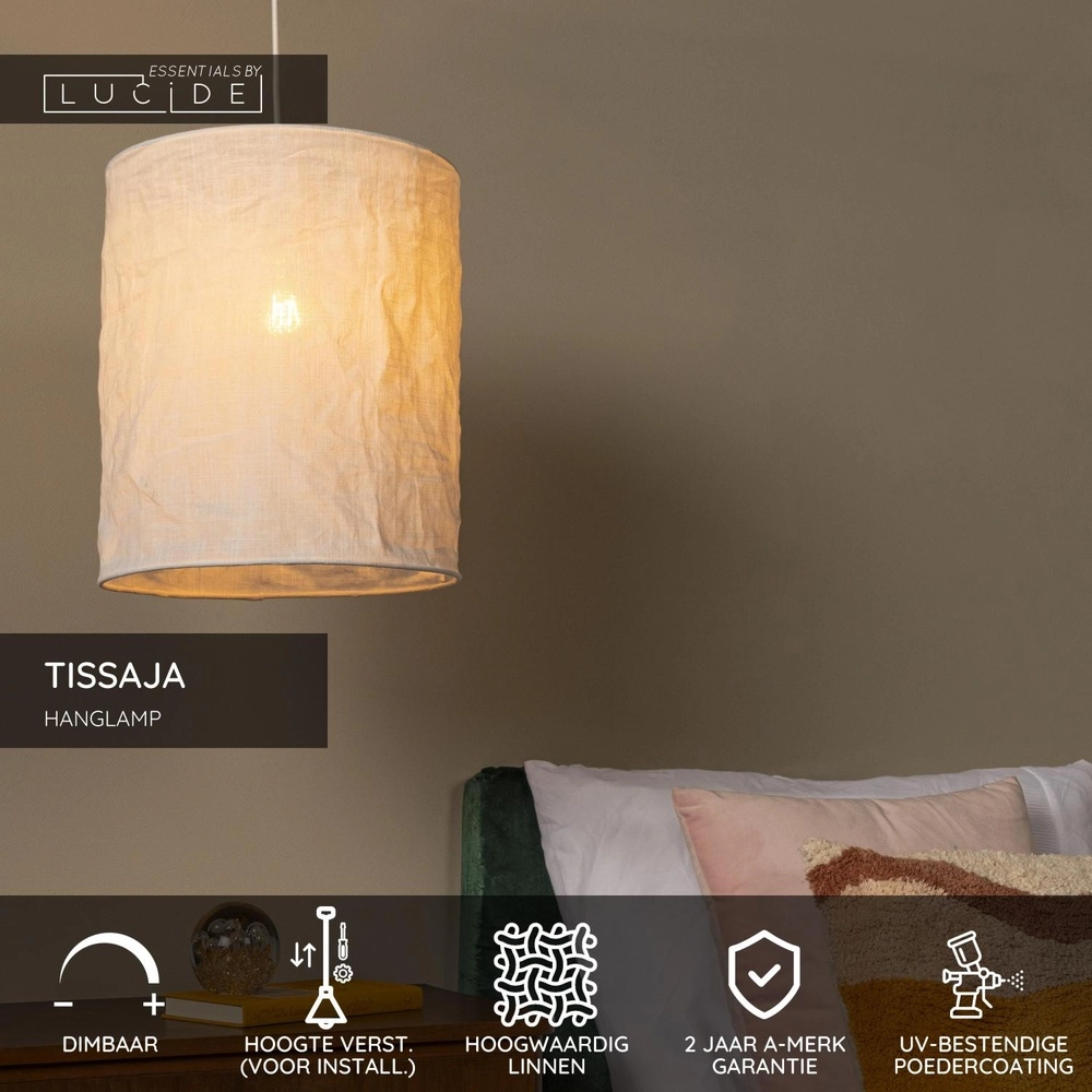 Lampe suspendue Tissaja Ø 30cm de blanc Lucide 5411212061591
