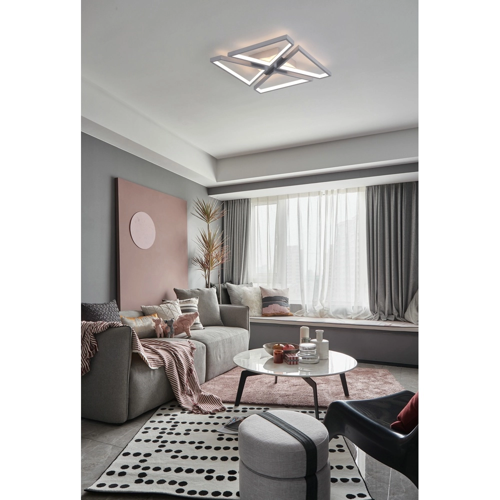 Plafonnier Quatro carré noir Searchlight 5053423302317