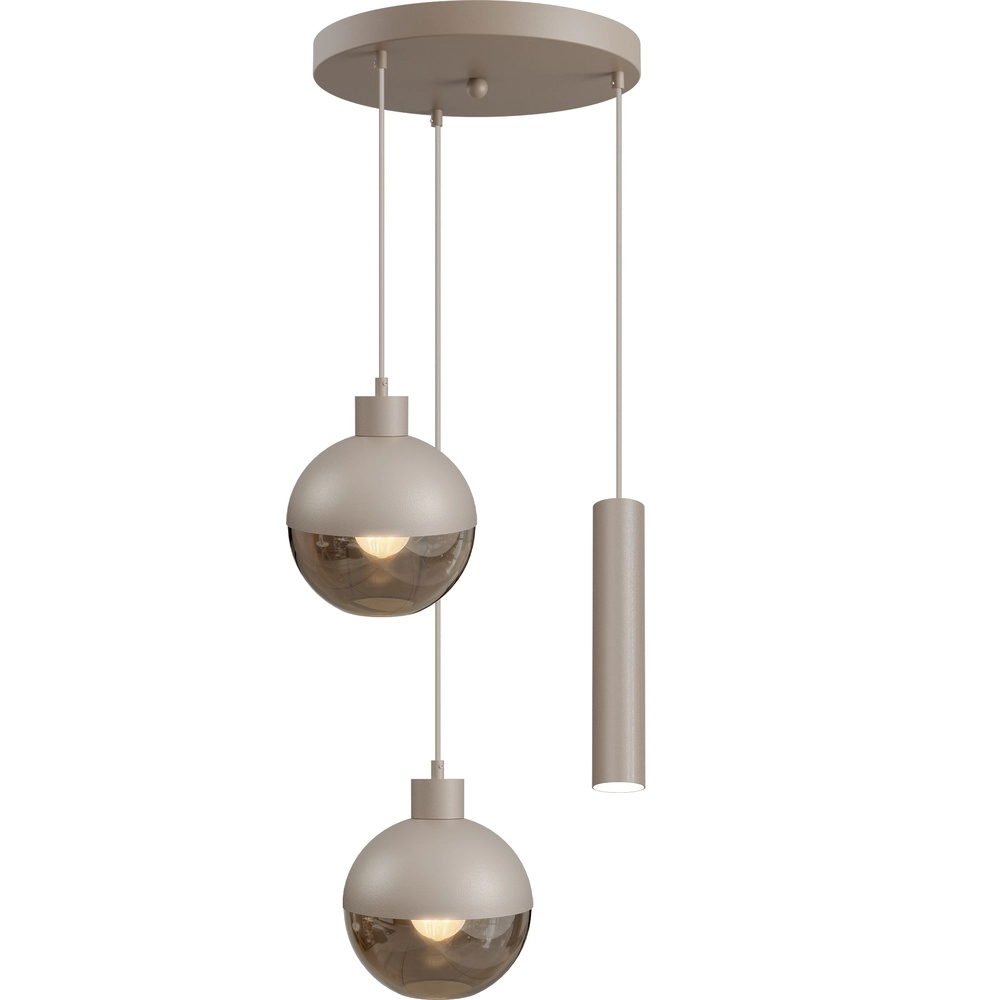 Lampe pendante à 3 lampes Opera Ø 35cm beige terra