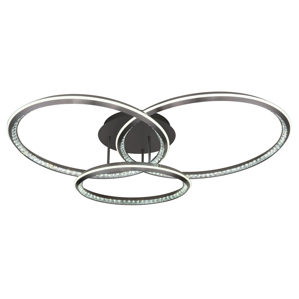 Lampe de plafond à design Alaina 3 anneaux de gris Globo 9007371474882