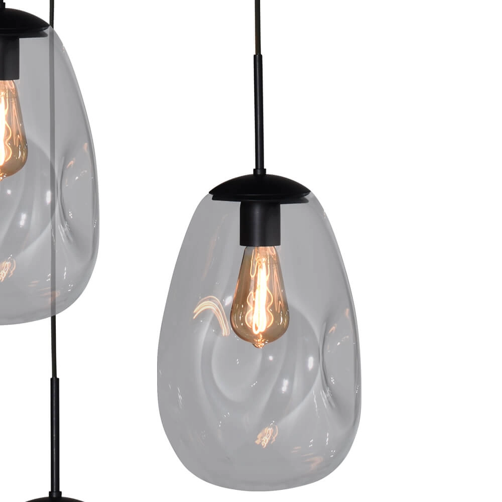 Lampe suspendue Lava 3x verre transparent Ø 22,5 cm Masterlight 8718121286396