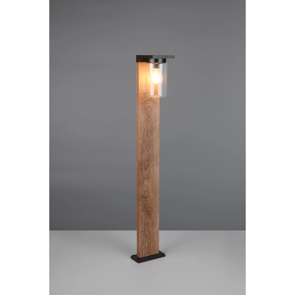 Lampe de jardin Ardila noir avec bois 100cm Trio 4017807603453