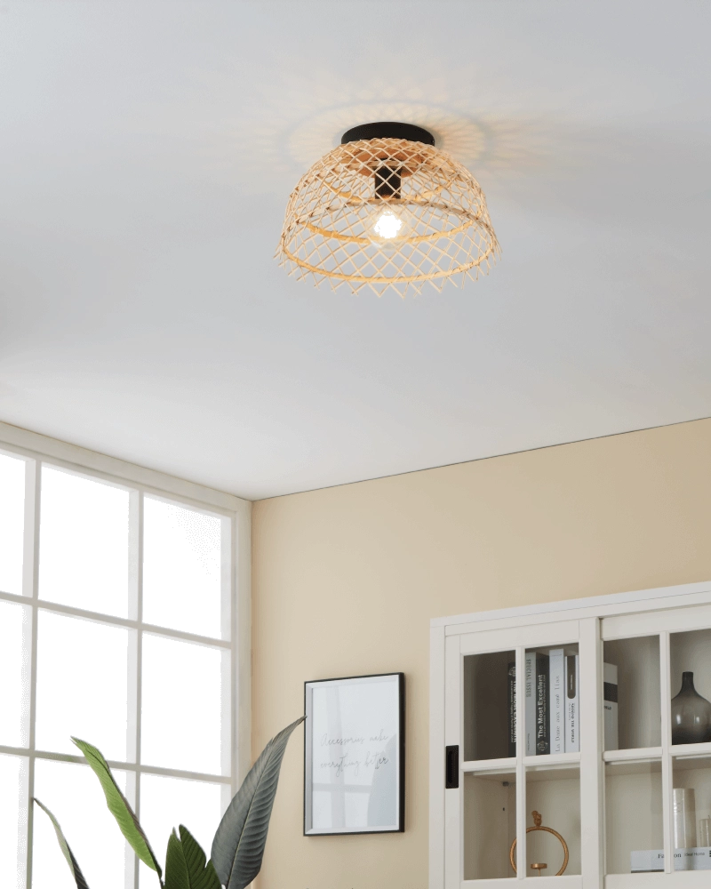 Plafonnier en rotin Ausnby Ø 37 cm Eglo 9002759438319