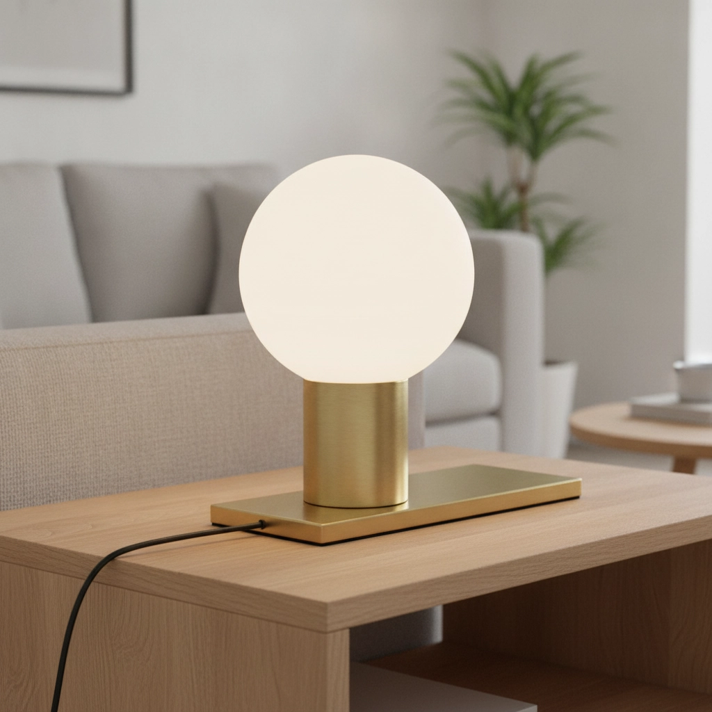 Lampe de table Juliet Or avec verre blanc