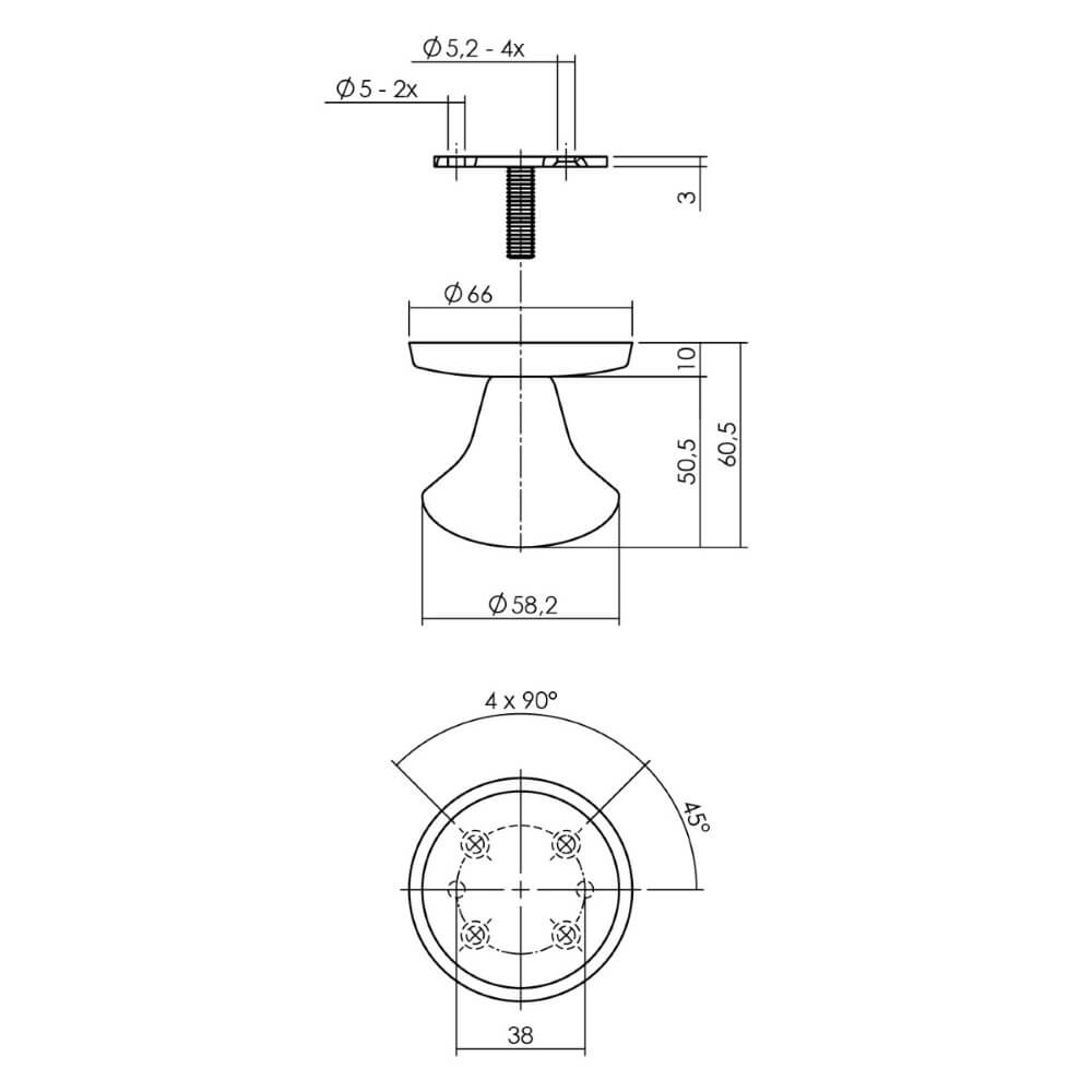 Kit de porte avant Vurano Protection contre la traction à noyau rond en acier inoxydable Intersteel 8714186408346