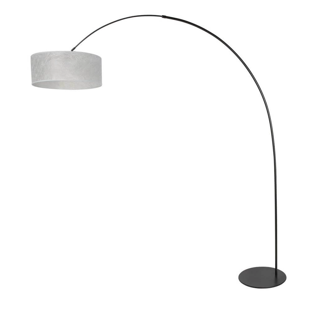 Lampadaire Curve noir avec abat-jour transparent blanc Ø 50cm Steinhauer 8712746179477