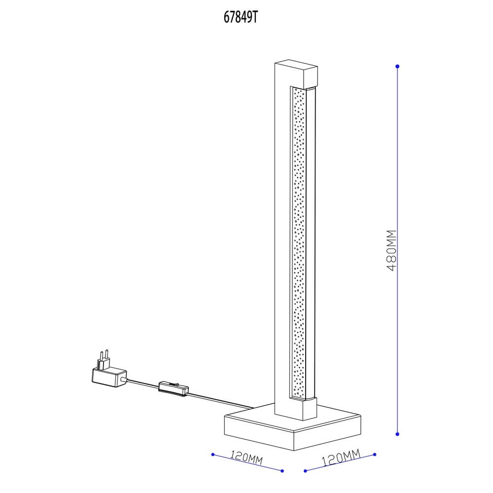Lampe de table design Starla noir avec bois 48cm Globo 9007371459292