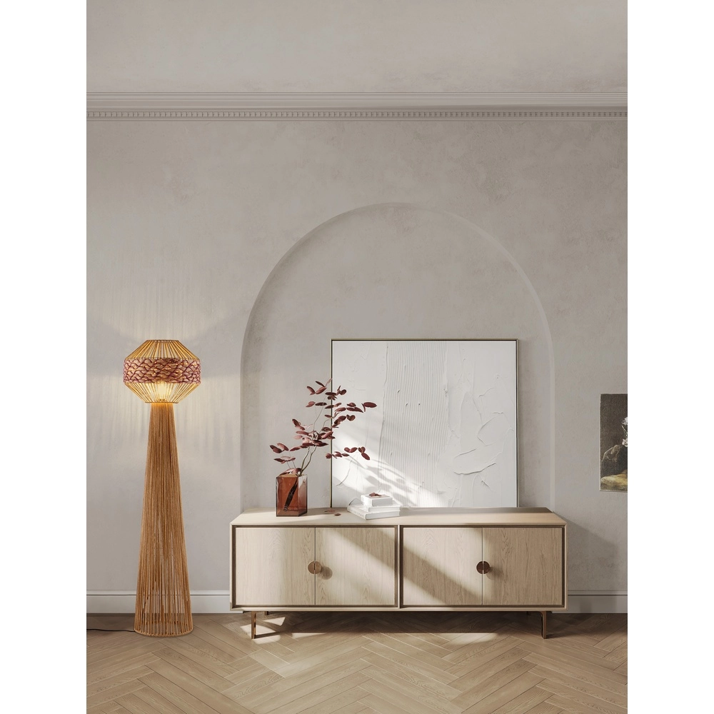 Lampadaire Mapi Ø 42cm rouge avec marron Lyora 5212017477347