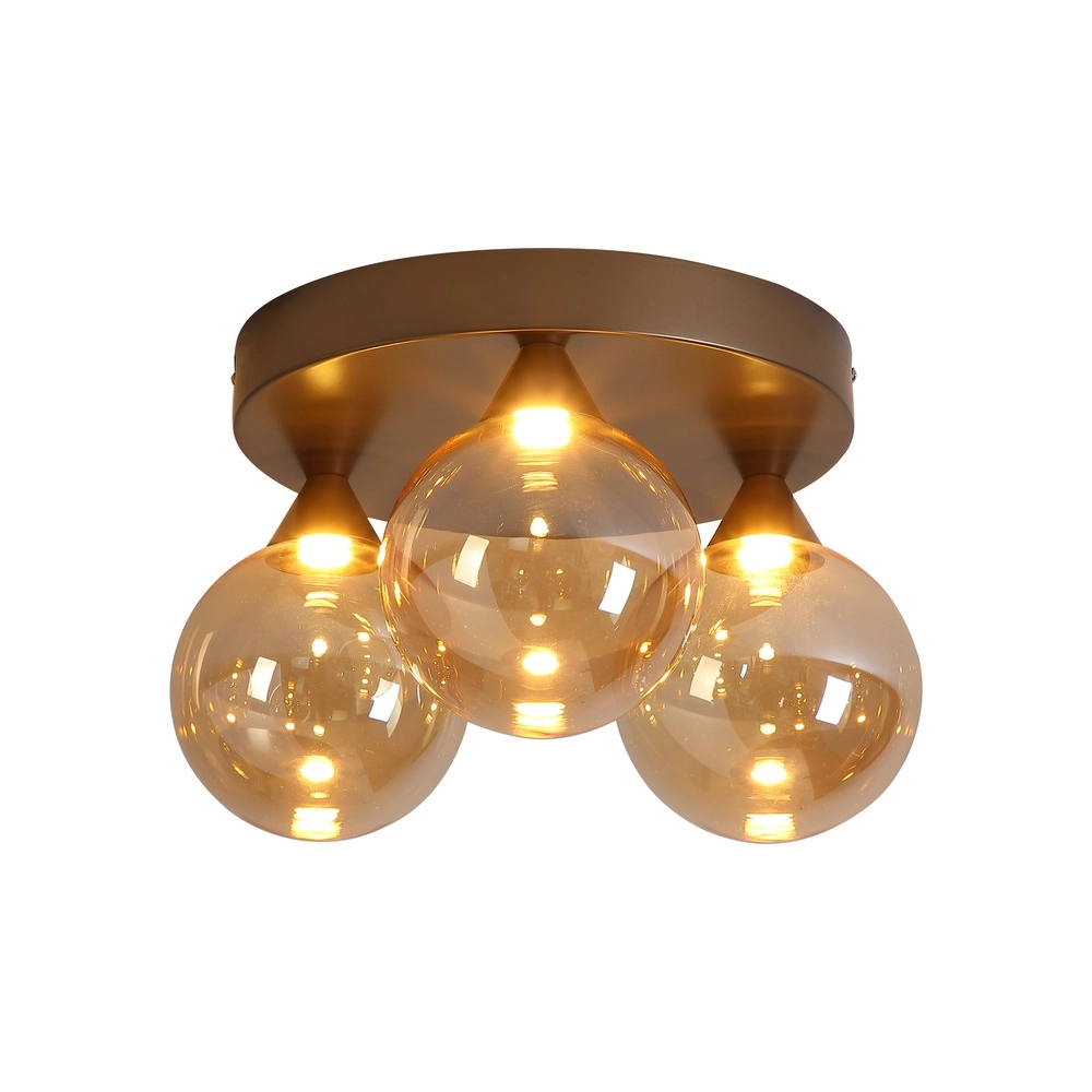 Lampe de plafond à design Opux Lux Bronze à 3 lumières
