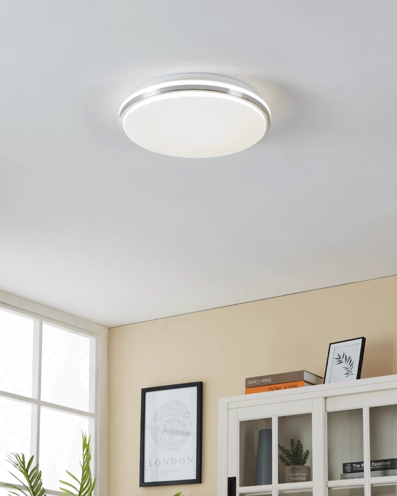 Plafonnier de salle de bain Pinetto Ø 34 cm - chromé Eglo 9008606235964