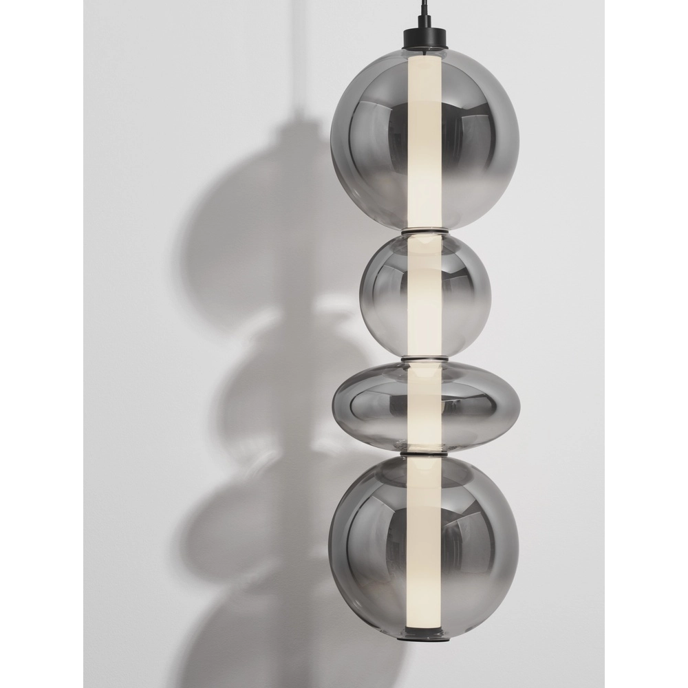 Suspension Bally Verre fumé 62cm Lyora 5212017449177