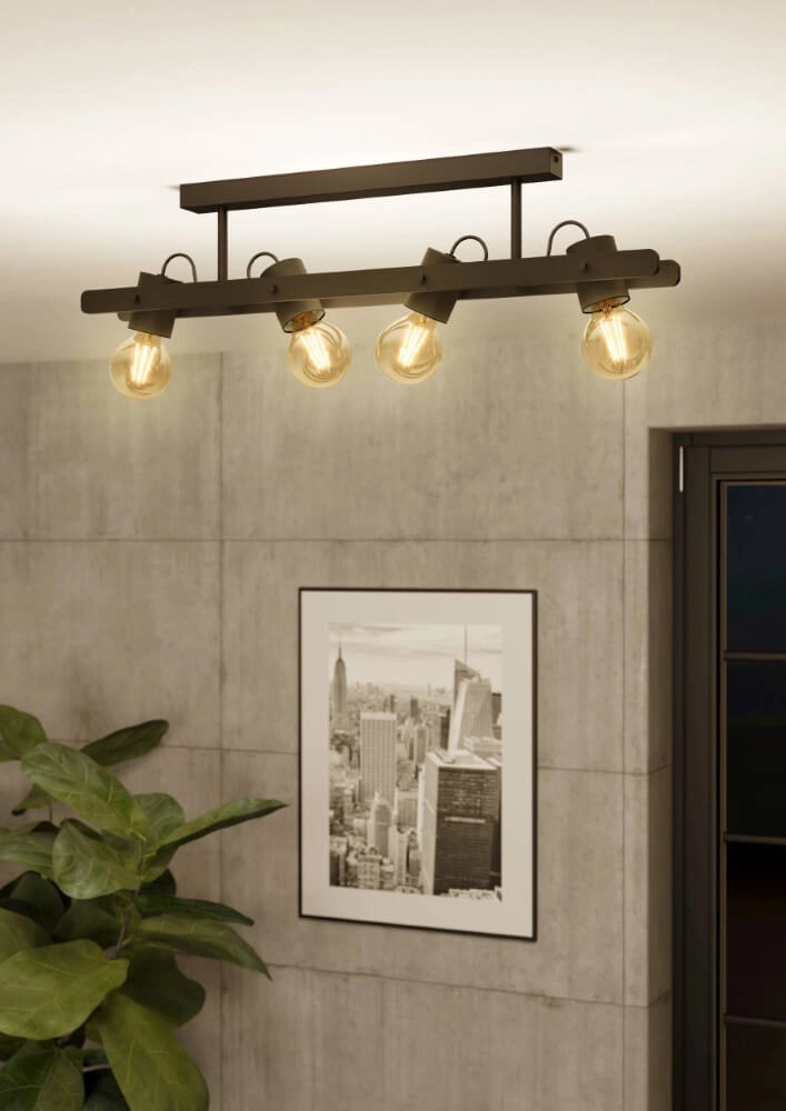Plafonnier 4 lumières Plimsoll noir Eglo 9002759438470