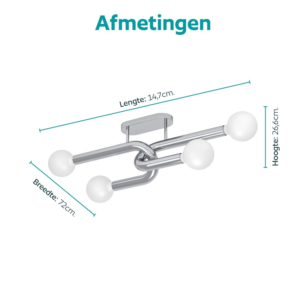 Lampe de plafond à design Mellili Chrome Eglo 9008606406678