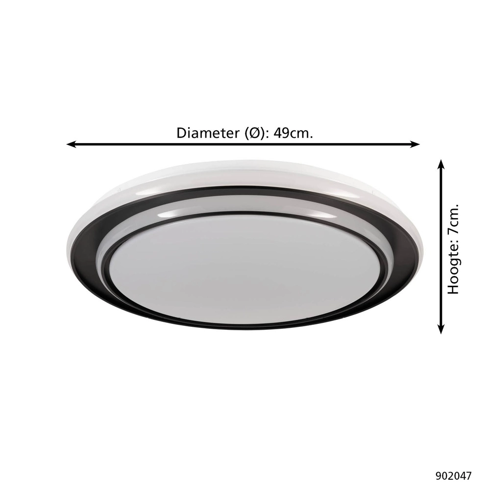 Plafonnier Moschetta noir Ø 49cm Eglo 9008606357420