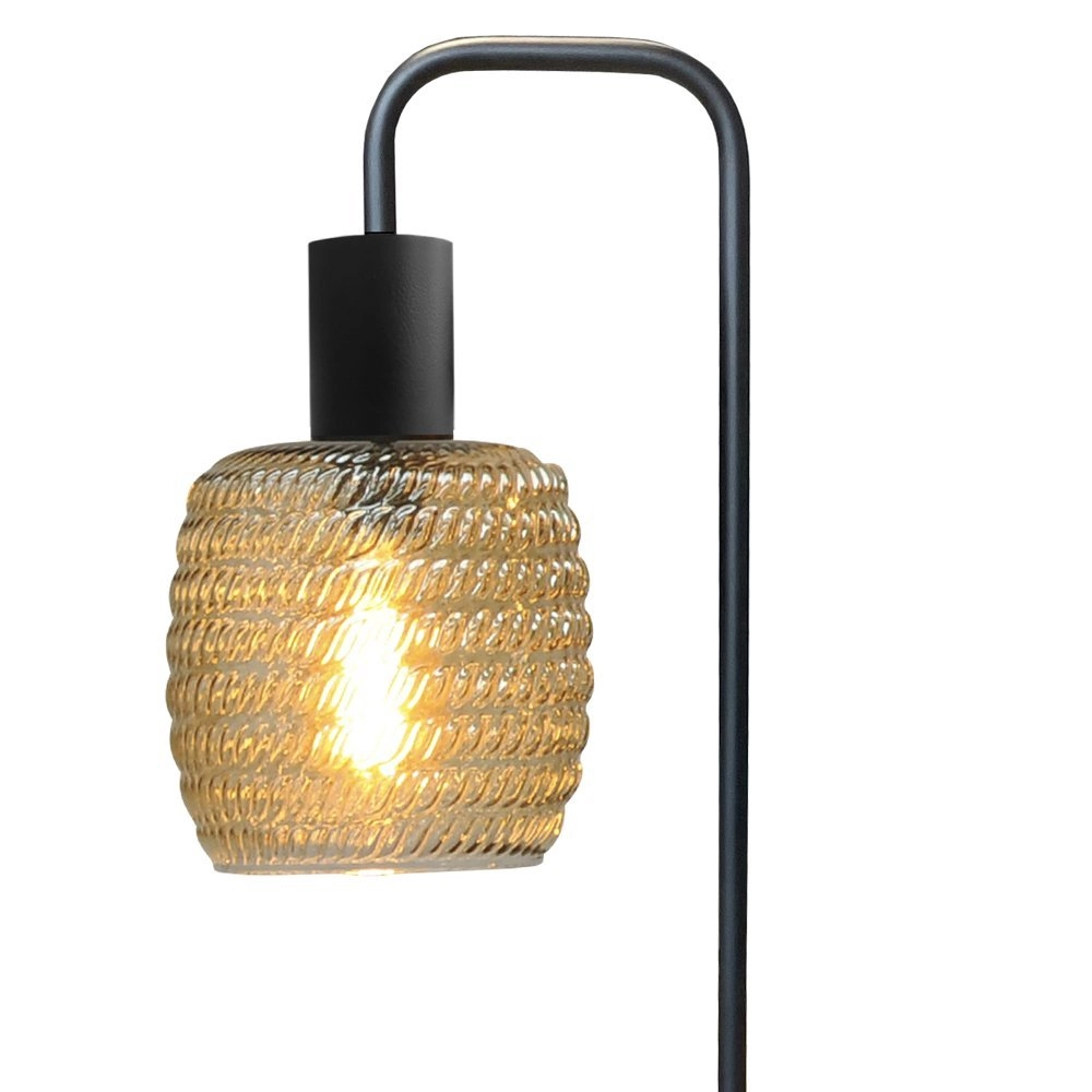 Lampe de table noire Bounty avec verre strié Masterlight 8718121251103