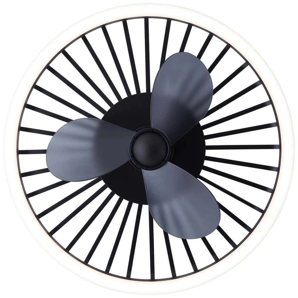 Ventilateur de plafond à lampe filaire Capo noir Brilliant 4004353453410