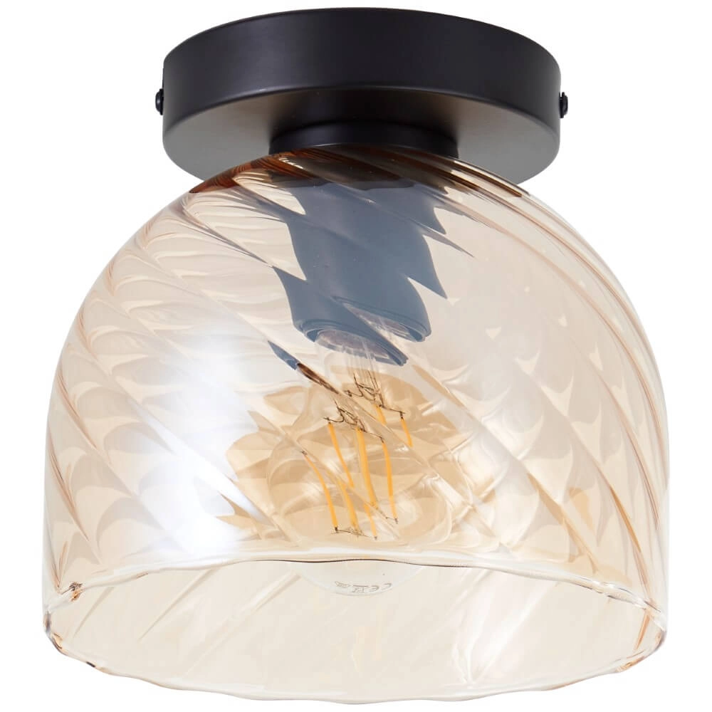 Plafonnier Casto noir avec verre ambré Brilliant 4004353446856