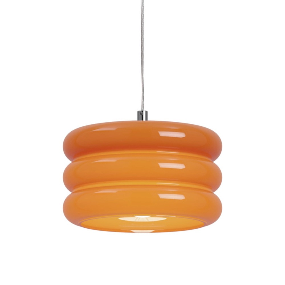 Lampe pendante de conception Tortora chrome avec orange Ø 20cm