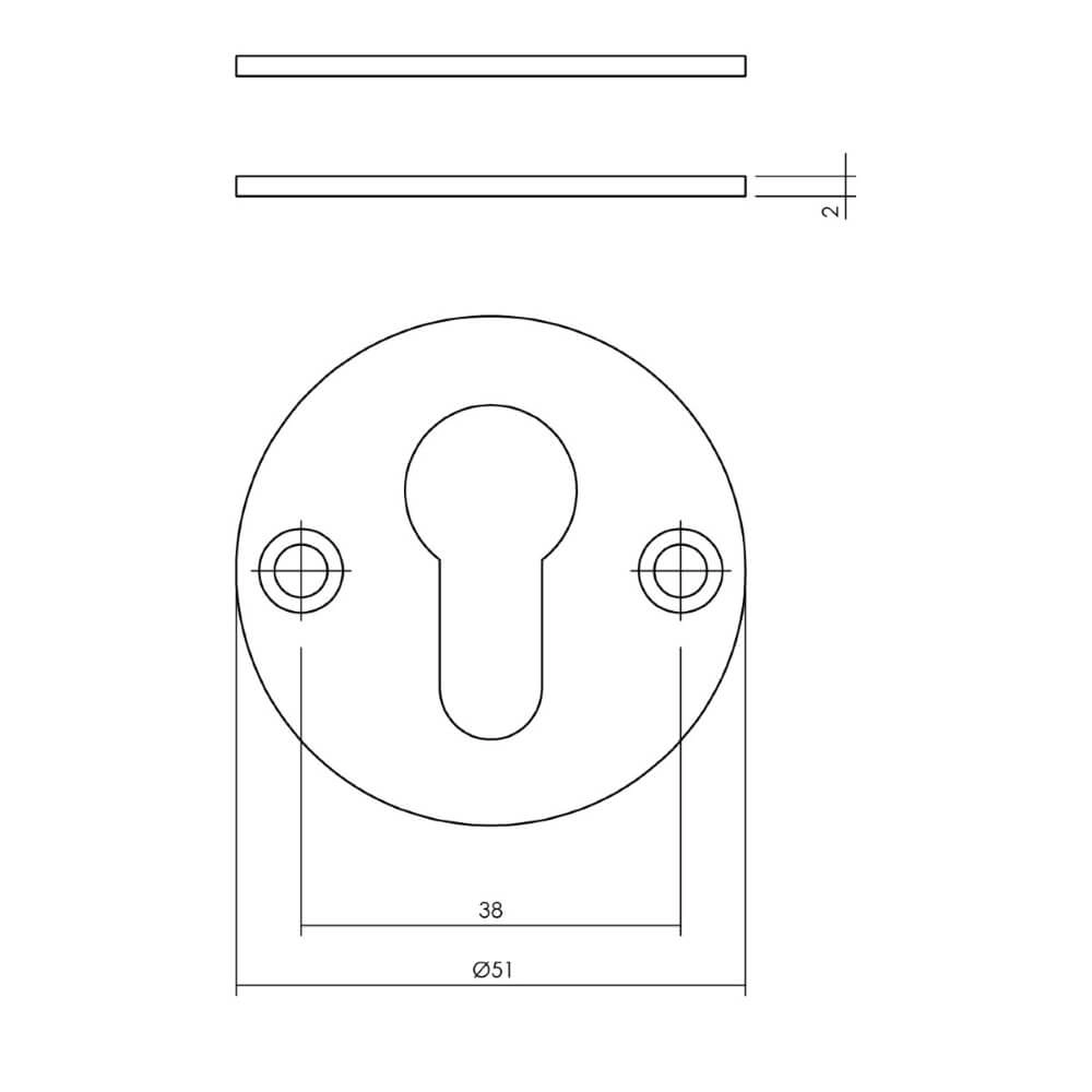 Lot de 2 rosaces cylindriques Tira Acier inoxydable de 2 mm d’épaisseur Intersteel 8714186586549