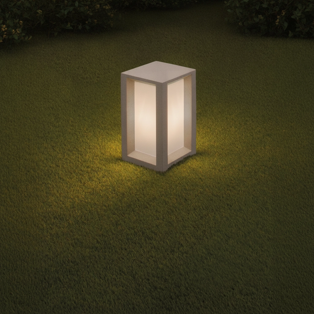 Lampe de jardin carrée Castro blanc