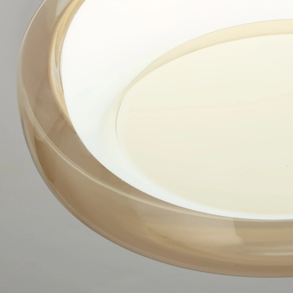Conception des plafonniers Jude blanc avec verre ambré Ø 40 cm Searchlight 5,05342E+12
