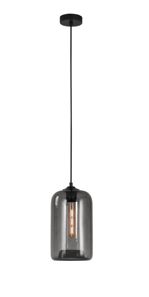 Lampe suspendue 1 lumière Botany verre de fumée