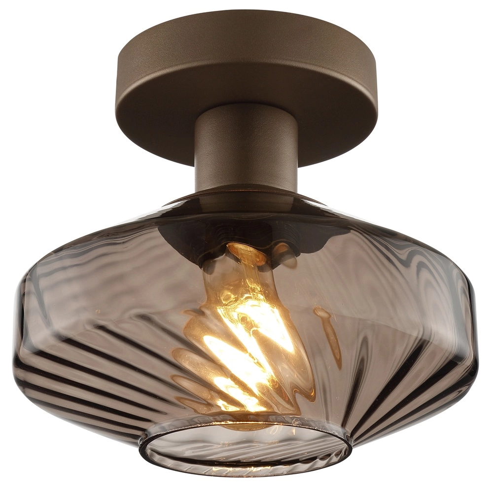 Lampe de plafond unique Lyn brun café Ø 28cm