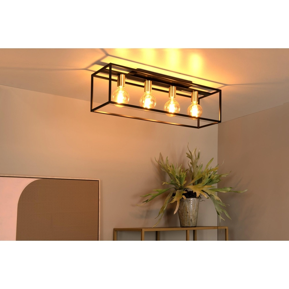 Lampe de plafond Ruben Rectangle noir de 80 cm Lucide 5411212010902