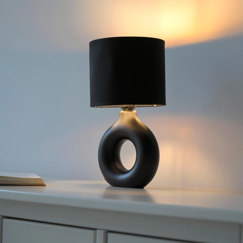 Lampe de table Carara noir Just Light 4043689004842