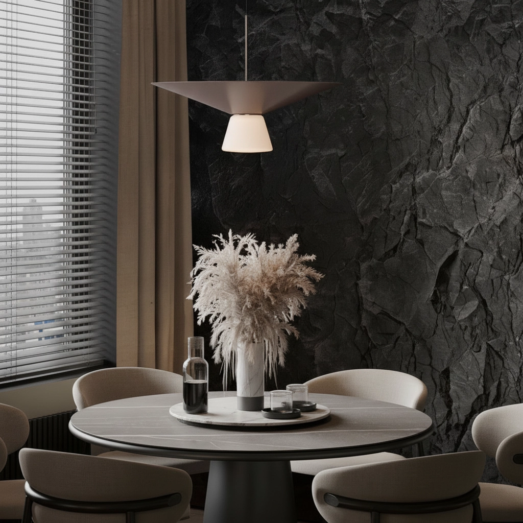 Lampe pendante de conception Baris blanc avec gris et brun Ø 38 cm