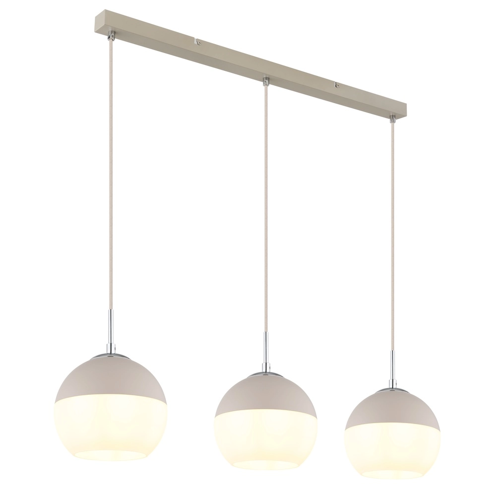 Suspension 3 lumières Ragusa brun sable droit