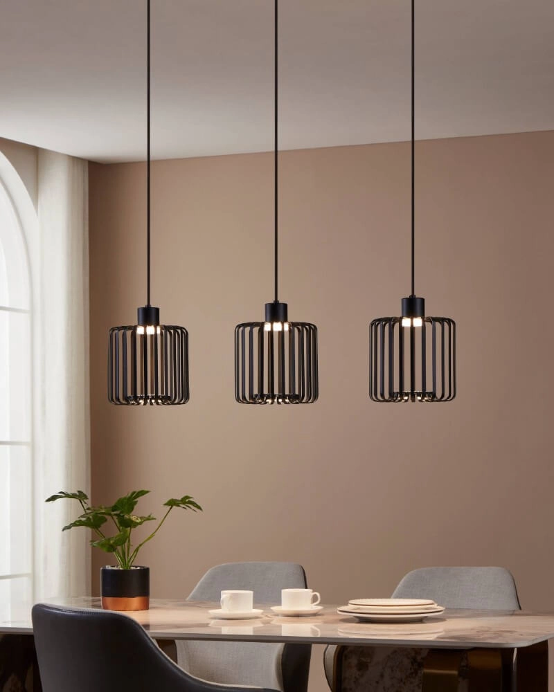 Lampe suspendue Ginestrone-Z Design 3 lumières noir Eglo 9008606274857