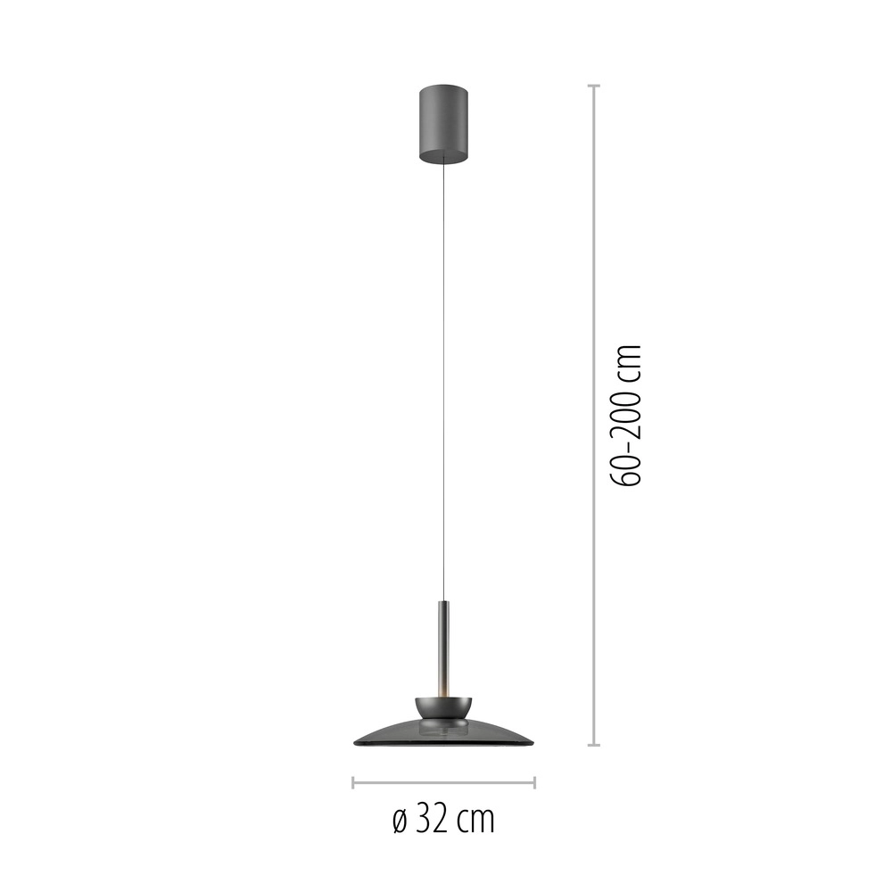 Lampe pendante Ø 32cm Pure Moon avec du verre fumé Paul Neuhaus 4012248386293