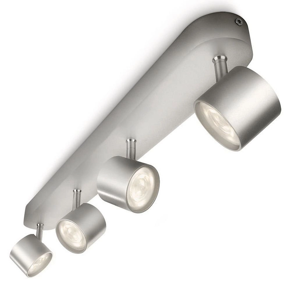 Spot de plafond LED My Living Star Gris métallisé à 4 lumières Philips 8718291444916