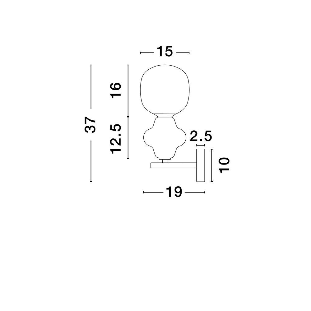 Applique murale Clio céramique jaune avec verre blanc Lyora 5212017461377
