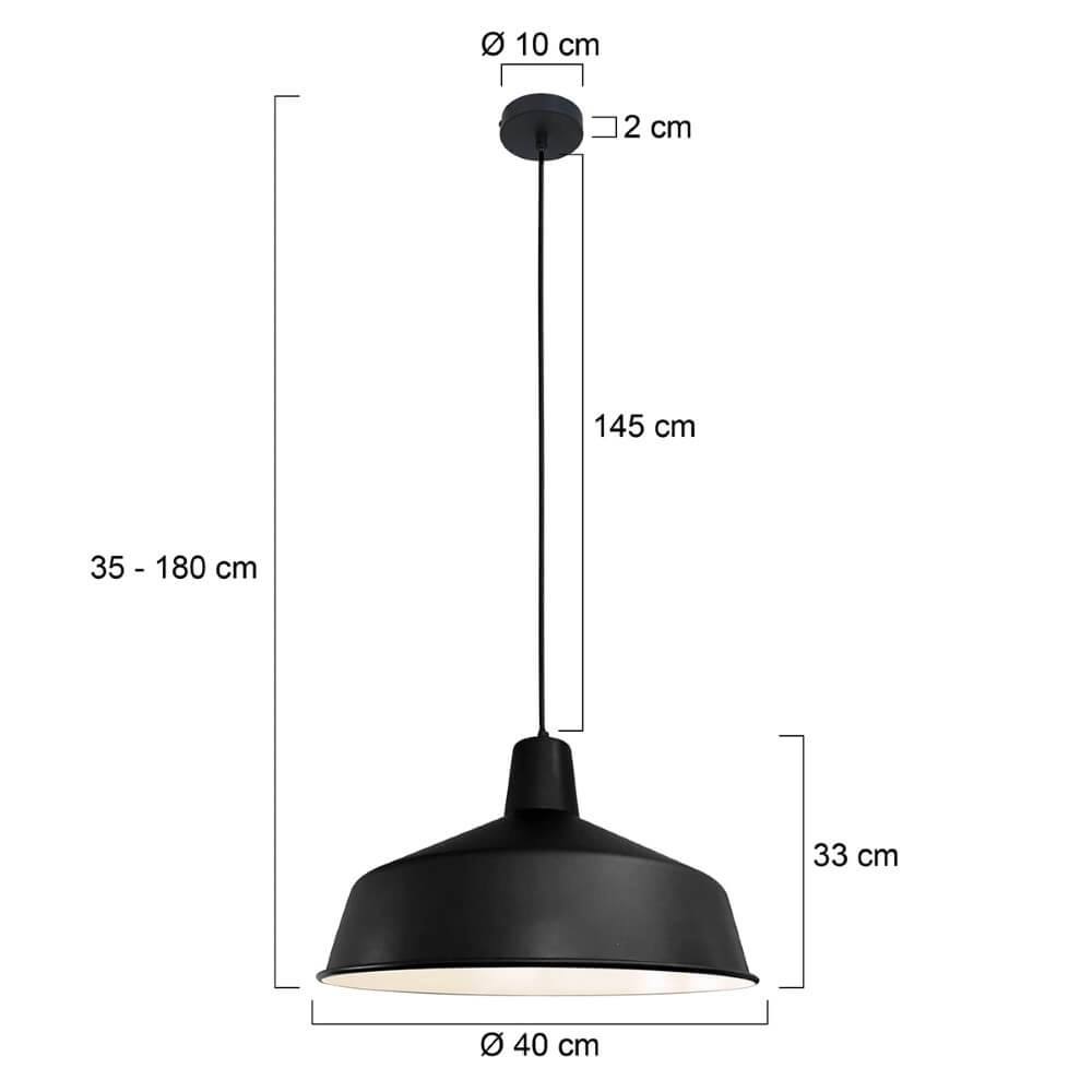 Lampe suspendue rurale Blackmoon Ø 40cm Steinhauer 8712746131000