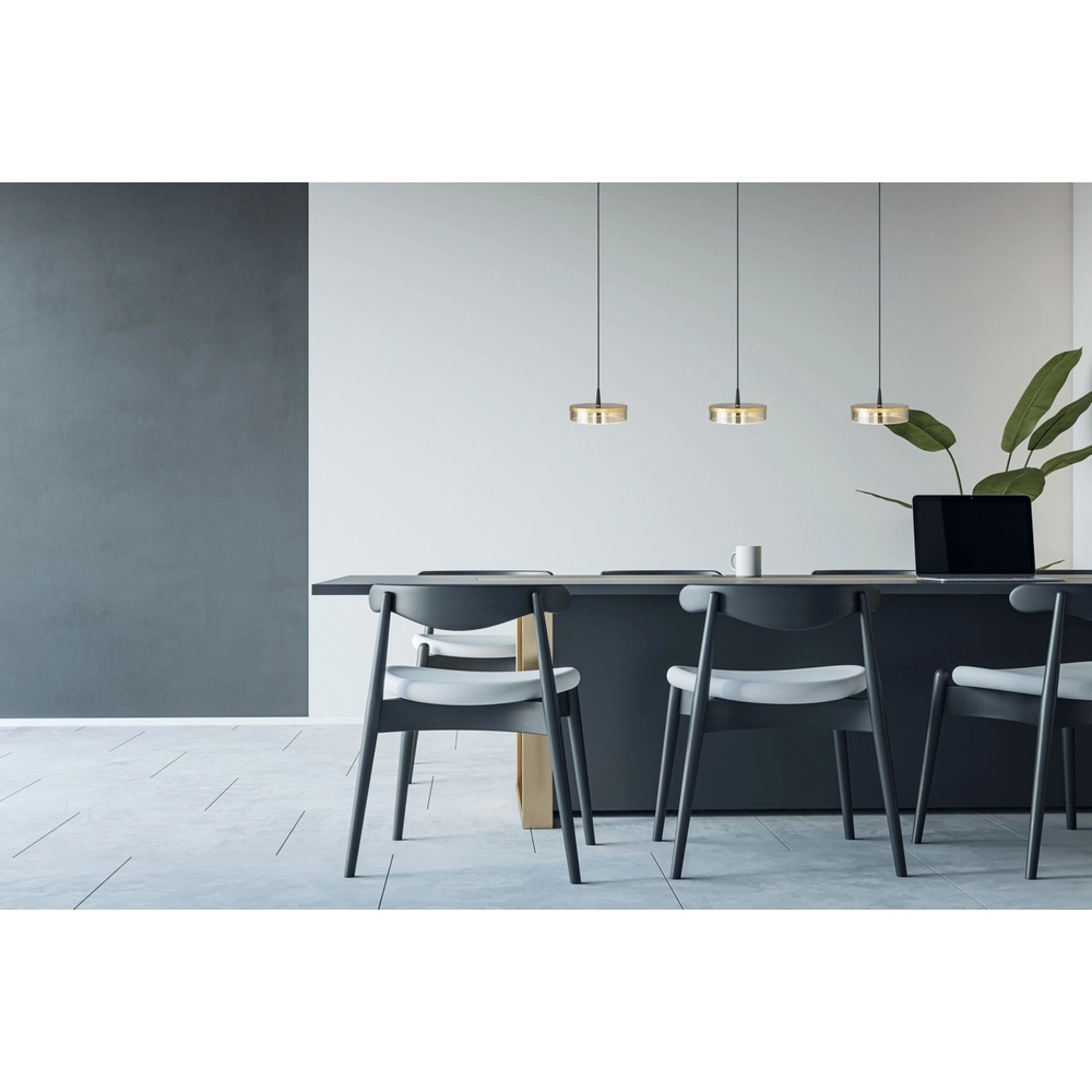 Lampe pendante à 3 lampes Imperia 100 cm noir avec or Masterlight 8718121348155