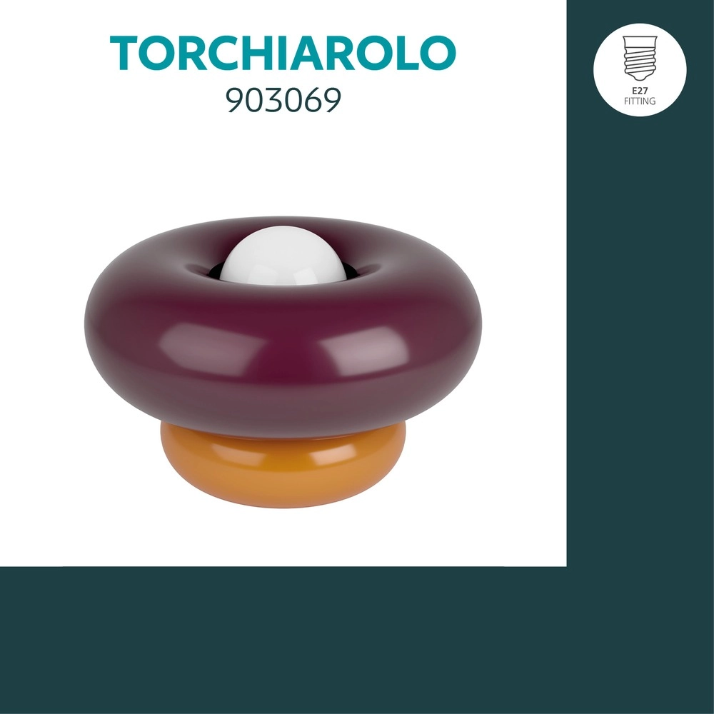 Lampe de table de conception Torchiarolo Orange avec un rouge bordeaux Eglo 9008606405541