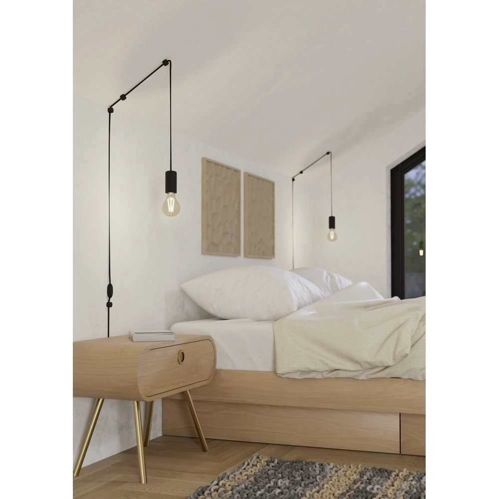 Pendule flexible Pinetina Noir avec interrupteur Eglo 9008606281831