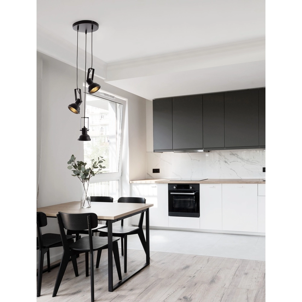 Suspension Ruvi 3 lumières noir Lyora 5212017446336