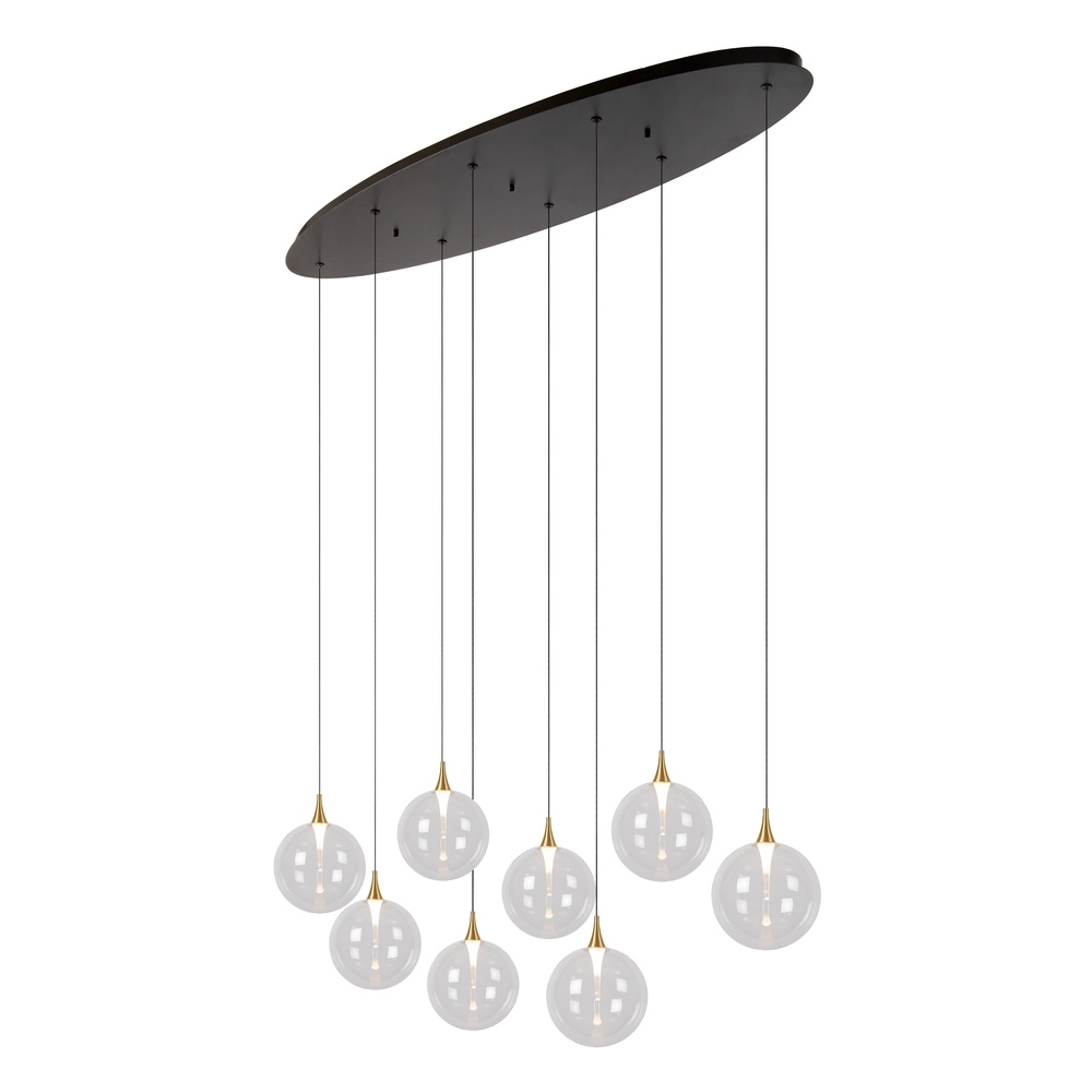 Suspension LED de conception Gisela transparent - 8x Ø 16cm Premium by Lucide 5411212134820