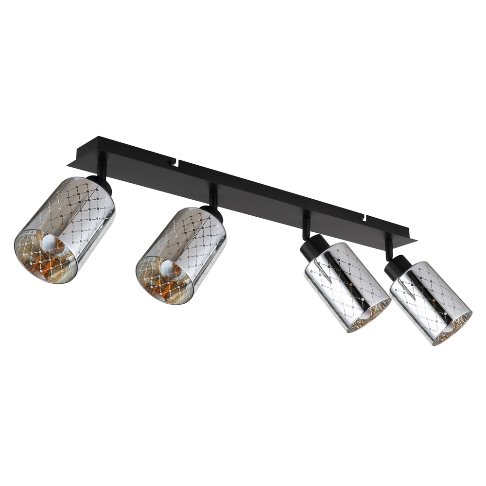 Lampe de plafond à design Alonso Noir à 4 lumières Globo 9007371572250