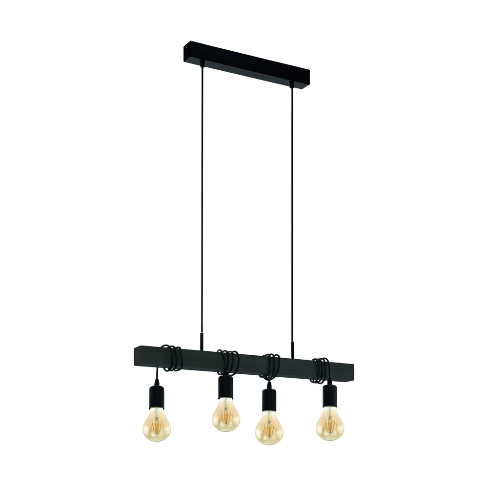 Lampe suspendue à 4 lumières Townshend noir - E27