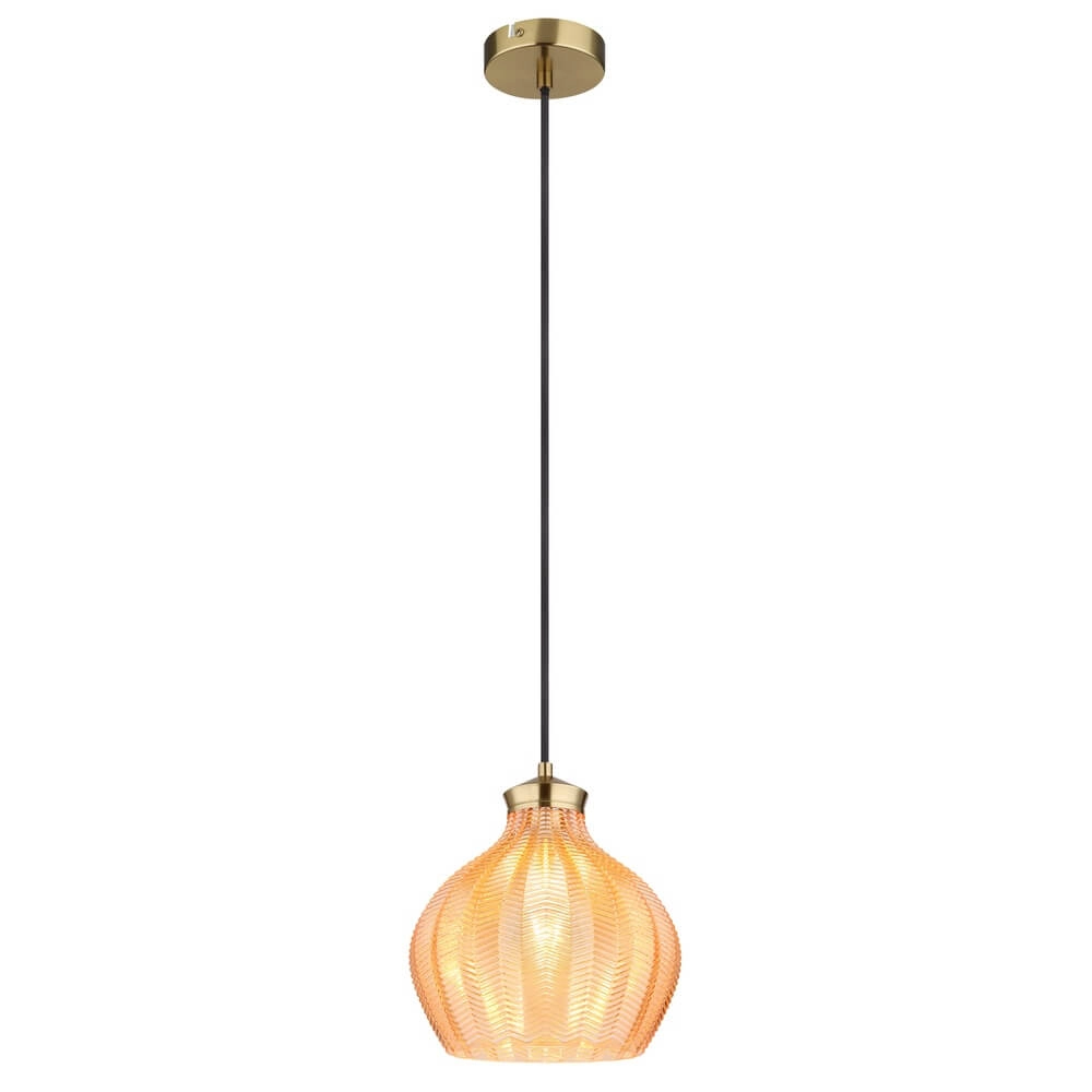 Suspension Jessica avec verre orange Ø 22cm Suspension Jessica avec verre orange Ø 22cm