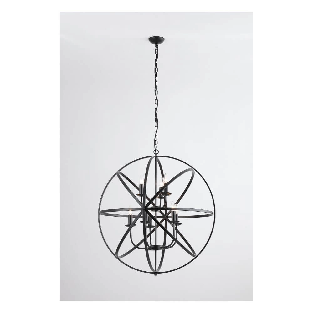Suspension ancienne Orbit 8 lumières noir Searchlight 5053423271927