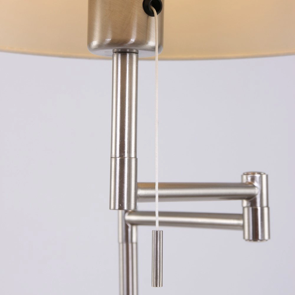 Lampadaire Mexlite 154 cm gris métallisé avec abat-jour blanc Steinhauer 8712746048094