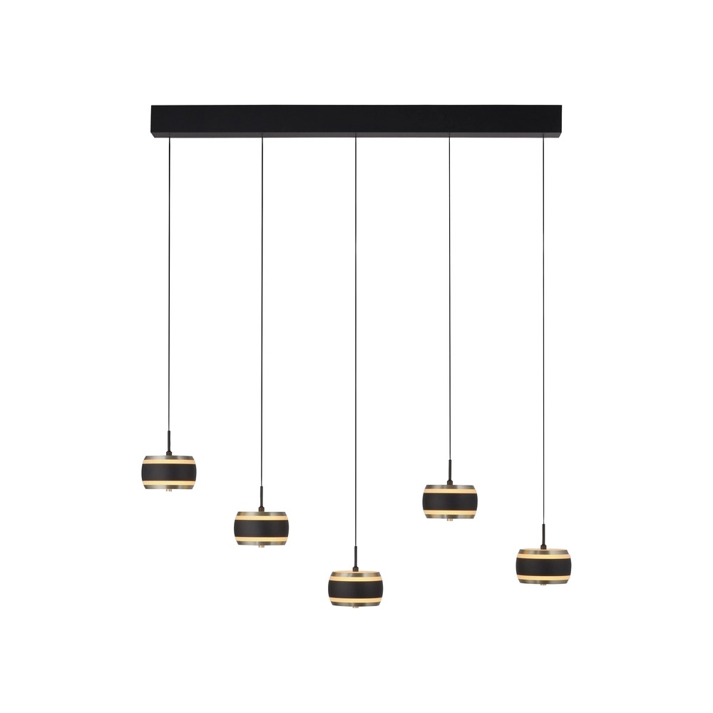 Lampe suspendue de table de salle à manger 5L Pure Falling Rings Black Pearl Paul Neuhaus 4012248396575