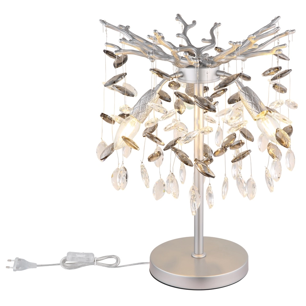 Lampe de table Queena gris argenté Ø 36 cm Globo 9007371525683