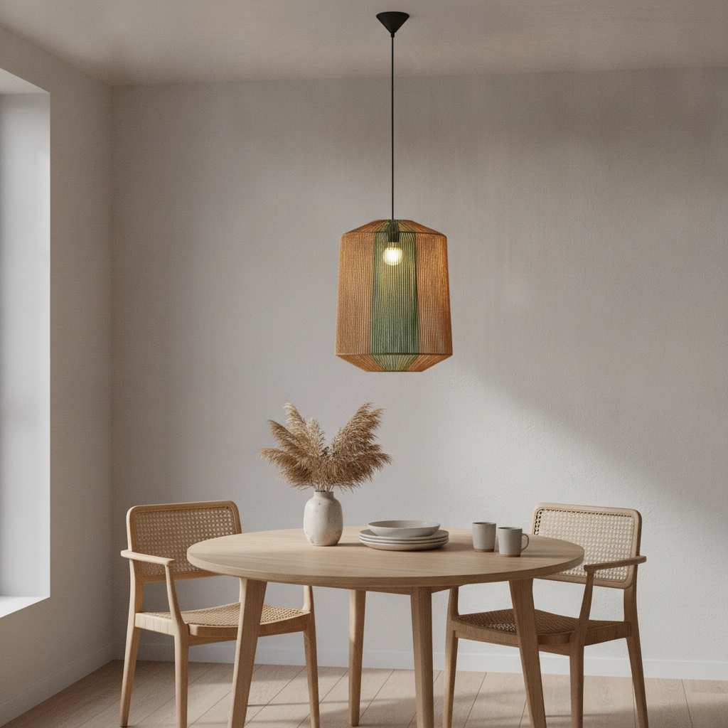 Suspension Dena Ø 38cm marron avec vert